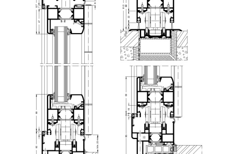 Hliníkové dvere / Zhrňovacie Hliníkové dvere / Zhrňovacie