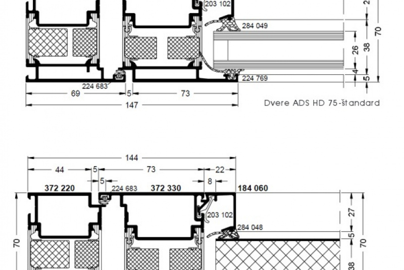Hliníkové dvere / Exteriérové vchodové Hliníkové dvere / Exteriérové vchodové